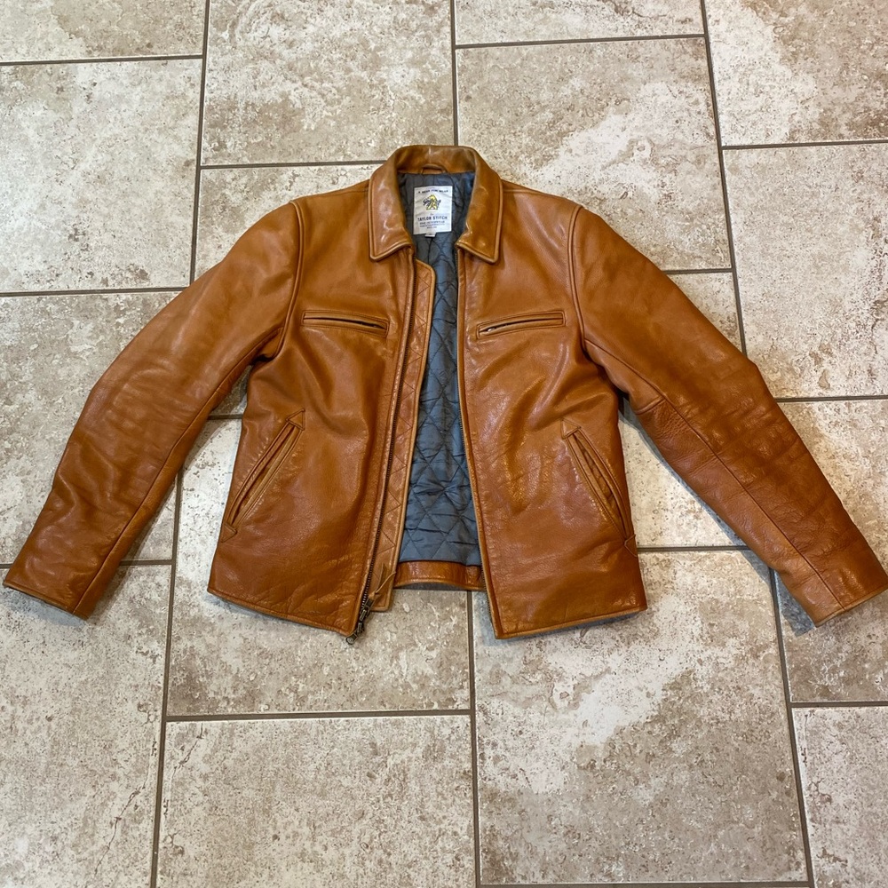 Taylor Stitch Leather Moto Jacket - Whiskey